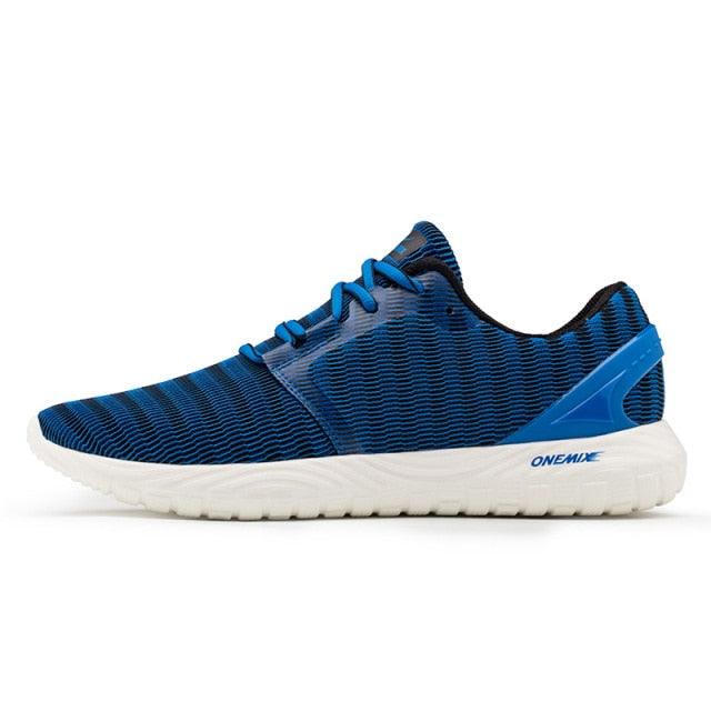 Stevvex men's blue running shoe with breathable mesh upper and white sole on Tampa Home & Garden Store