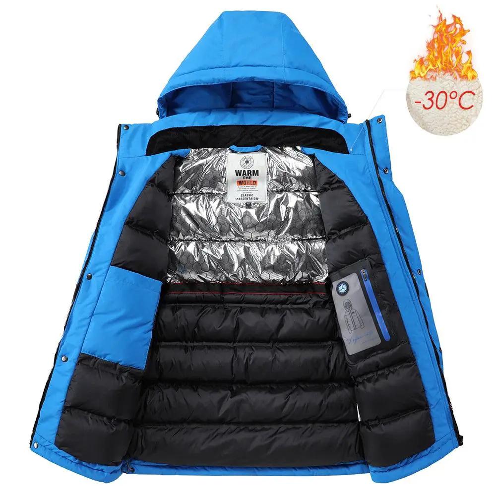 Men's Blue Winter Outdoor Jacket Waterproof