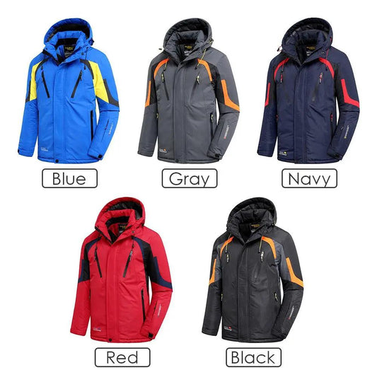 Stevvex men's winter sport jackets in blue gray navy red black with hooded fleece colors on Tampa Home & Garden Store