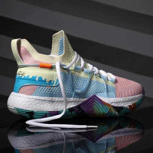 Stevvex ST85SH5200UFR basketball shoes, breathable high-top sneakers with pastel mesh upper on Tampa Home & Garden Store