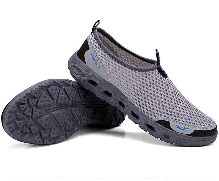 Stevvex men's mesh sneakers, gray slip-on walking shoes on Tampa Home & Garden Store