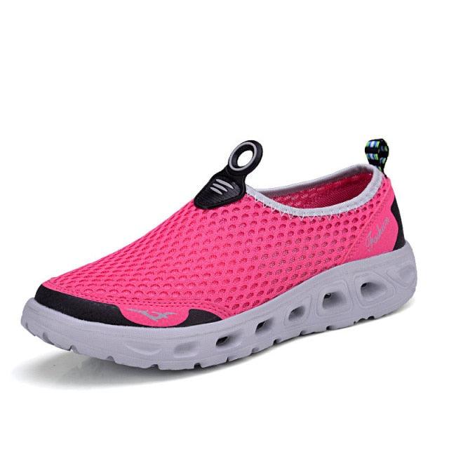 Men Casual Sneakers Stevvex pink breathable mesh slip-on with cushioned sole on Tampa Home & Garden Store