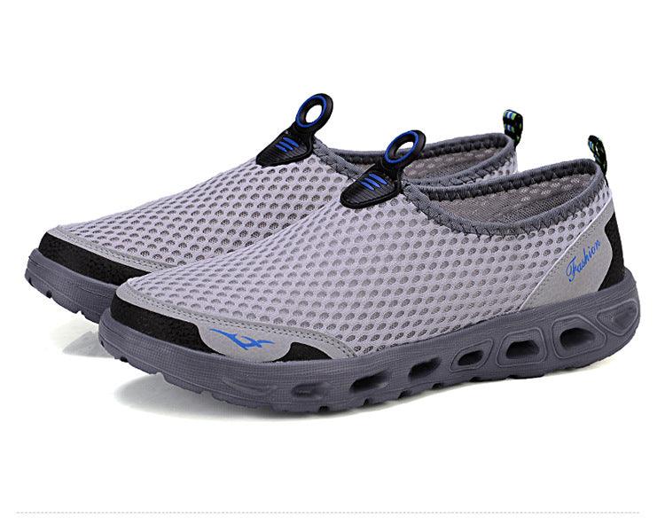 Men casual sneakers ST85SH075EFC gray mesh slip-on breathable walking shoes for daily wear on Tampa Home & Garden Store