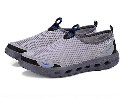 Men casual sneakers ST85SH075EFC gray mesh slip-on breathable walking shoes for daily wear on Tampa Home & Garden Store