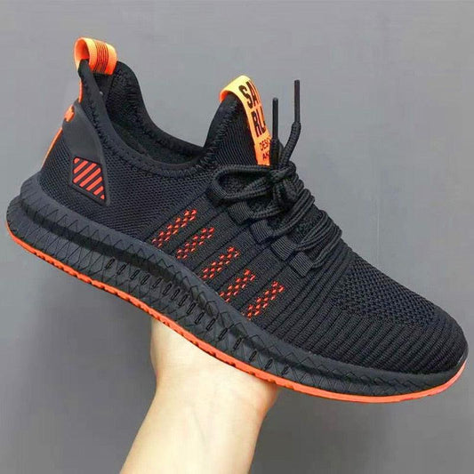 Stevvex men fashion sneakers breathable mesh lightweight trainers with orange sole on Tampa Home & Garden Store
