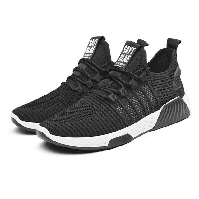 Men's fashion sneakers Stevvex black mesh breathable casual gym shoes on Tampa Home & Garden Store