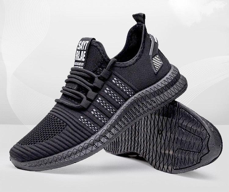Stevvex Men Sneakers mesh black with orange sole training shoes on Tampa Home & Garden Store