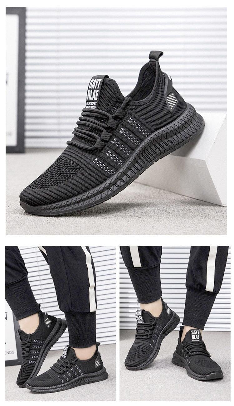 Stevvex ST85SH4001MVD men’s sneakers breathable black mesh with non-slip outsole on Tampa Home & Garden Store