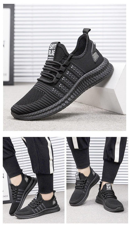 Stevvex ST85SH4001MVD men’s sneakers breathable black mesh with non-slip outsole on Tampa Home & Garden Store