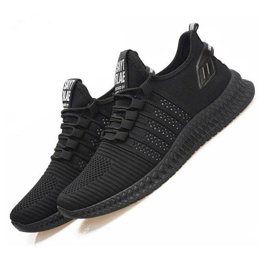 Stevvex men's breathable mesh sneakers black running trainers with non-slip sole on Tampa Home & Garden Store