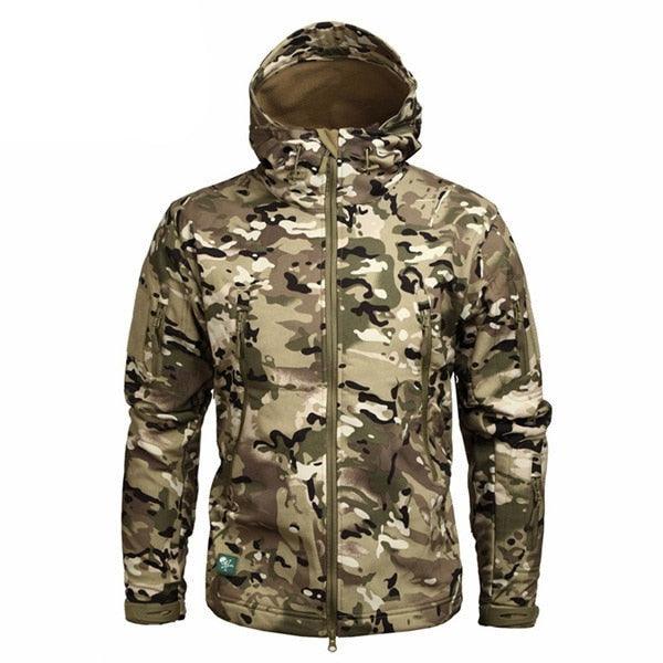Stevvex men's green camouflage windbreaker jacket with hood, water-resistant, lightweight on Tampa Home & Garden Store