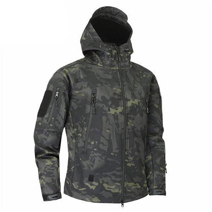 Men's Stevvex camouflage windbreaker with hood, lightweight water-resistant jacket, zip pockets on Tampa Home & Garden Store