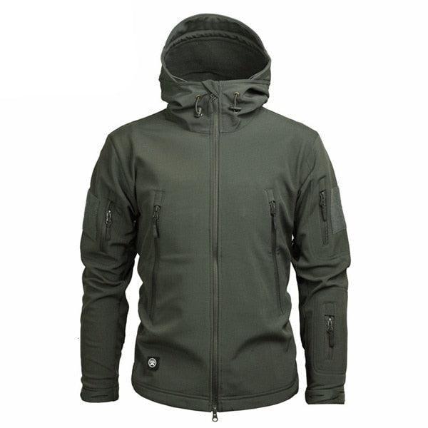 Stevvex men's green camouflage windbreaker with hood, water-resistant jacket on Tampa Home & Garden Store