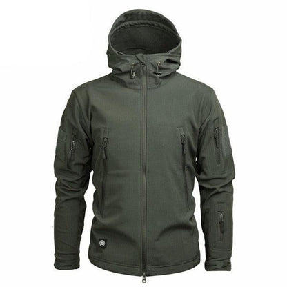 Stevvex men's green camouflage windbreaker with hood, water-resistant jacket on Tampa Home & Garden Store