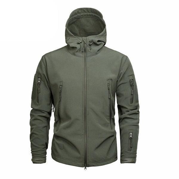 Stevvex men's green autumn camouflage windbreaker, water-resistant jacket with zip pockets on Tampa Home & Garden Store