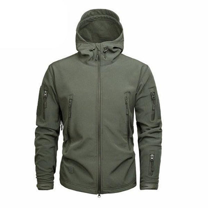 Stevvex men's green autumn camouflage windbreaker, water-resistant jacket with zip pockets on Tampa Home & Garden Store