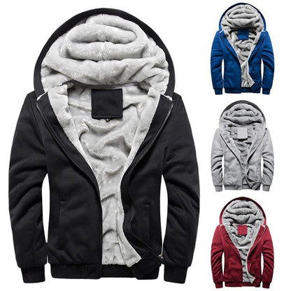 Men's Stevvex hooded jacket, black shell with plush gray fleece lining; 4 colorways on Tampa Home & Garden Store