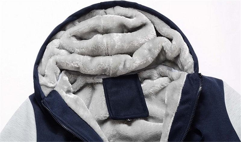 Men's hooded fleece-lined jacket navy windbreaker Stevvex for winter warmth on Tampa Home & Garden Store