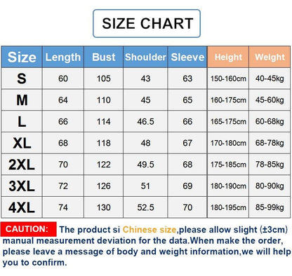 Stevvex men windbreaker rain coat size chart S-4XL with length bust shoulder sleeve on Tampa Home & Garden Store