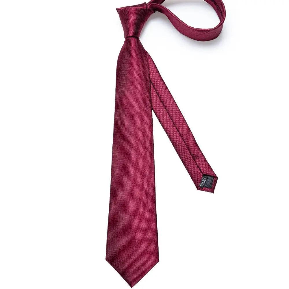 Stevvex men's red silk necktie burgundy woven texture on Tampa Home & Garden Store