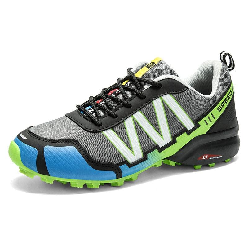 Stevvex running sneakers with grey mesh blue toe cap neon outsole anti-slip lightweight on Tampa Home & Garden Store