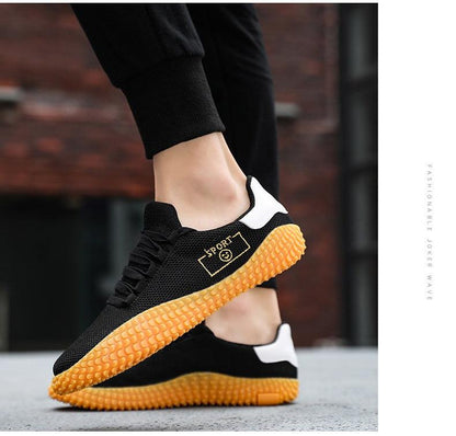 Mens Black Mesh Sneakers with a Breathable Insole