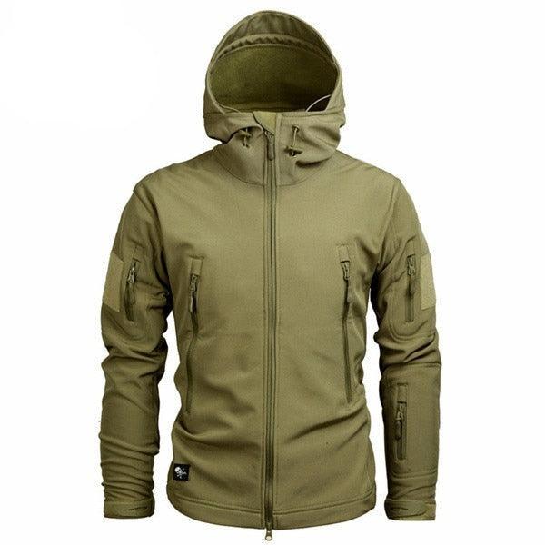 Men's camouflage tactical jacket green water resistant windbreaker with hood by Stevvex on Tampa Home & Garden Store