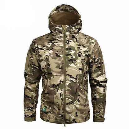 Men's camouflage tactical jacket Stevvex, green camo windbreaker with hood on Tampa Home & Garden Store