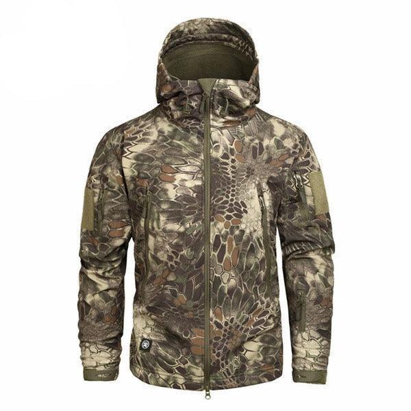 Men's camouflage tactical jacket, green camo, hooded water resistant windbreaker by Stevvex on Tampa Home & Garden Store