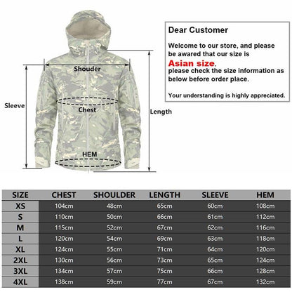 Men's camouflage tactical jacket with hood; water resistant Stevvex windbreaker on Tampa Home & Garden Store