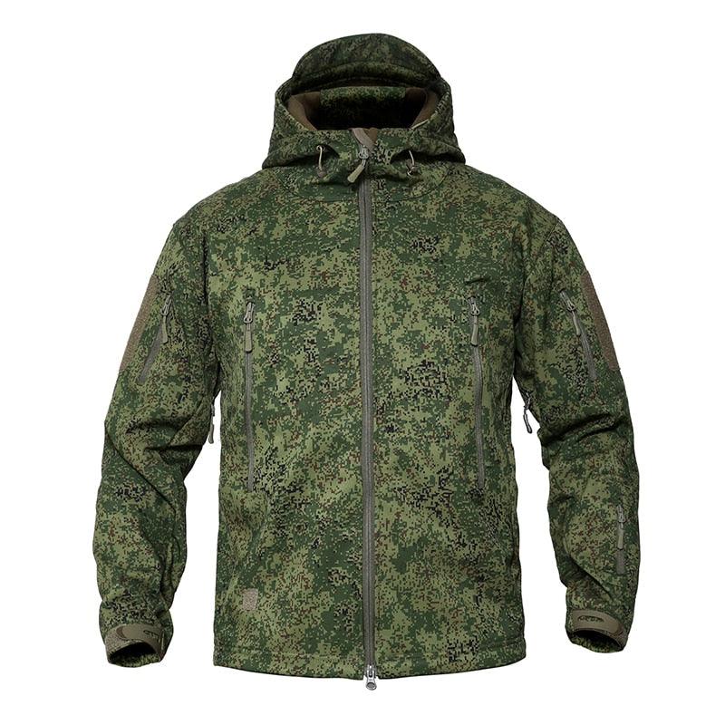 Stevvex men's camouflage tactical windbreaker jacket with hood in green camo, water resistant on Tampa Home & Garden Store