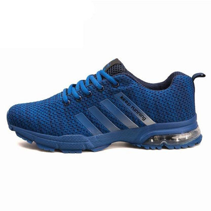 Men's Stevvex blue breathable mesh sneakers with air cushion sole for running on Tampa Home & Garden Store