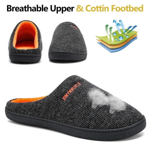 Men Cotton Memory Foam And Warm Home Slippers