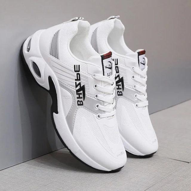 Men's Stevvex ST85SH1101ETE white leather sneakers pair on Tampa Home & Garden Store
