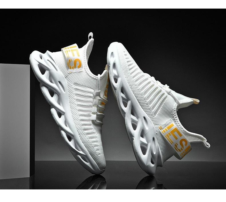 Men's luxury sneakers ST85SH2170ECG white with sculpted rubber sole pair by Stevvex on Tampa Home & Garden Store