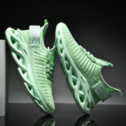 Stevvex men's luxury sneakers, mint green rubber upper with cutout sole ST85SH2170ECG on Tampa Home & Garden Store