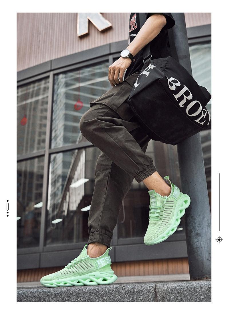 Men's sneakers by Stevvex mint green with breathable rubber upper and sculpted sole on Tampa Home & Garden Store