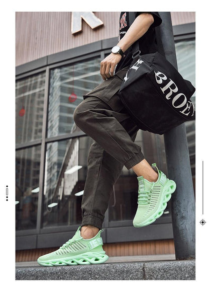 Men's sneakers by Stevvex mint green with breathable rubber upper and sculpted sole on Tampa Home & Garden Store