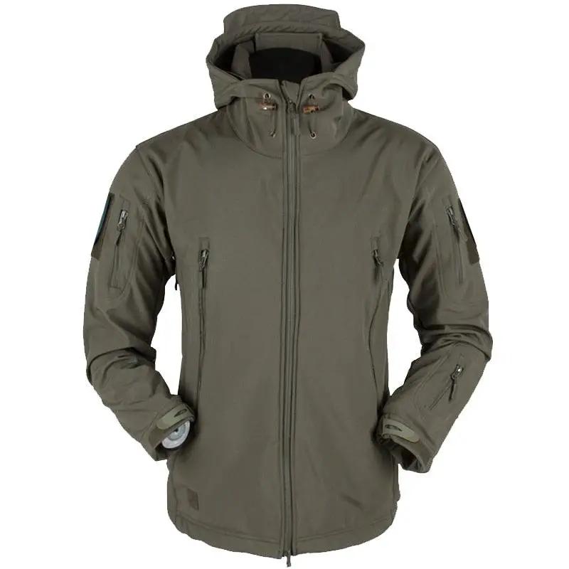 Men's Outdoor Fleece Jacket with Hood and Pockets