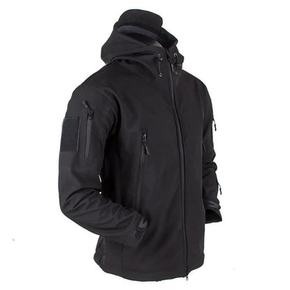 Men's Outdoor Fleece Jacket with Hood and Pockets