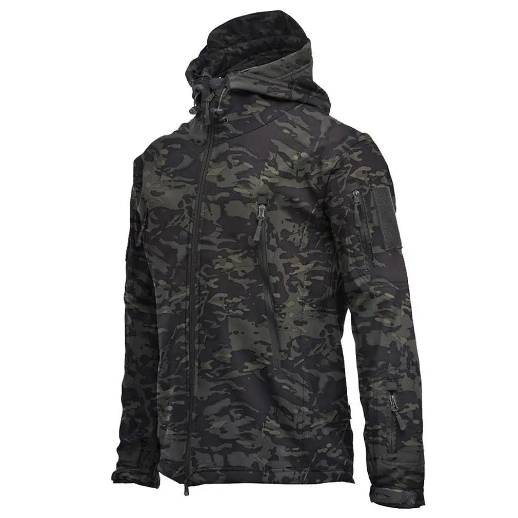 Men's Outdoor Fleece Jacket with Hood and Pockets