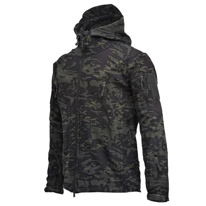 Men's Outdoor Fleece Jacket with Hood and Pockets