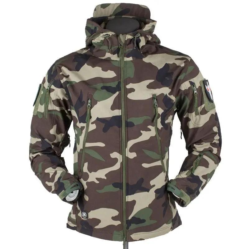 Men's Outdoor Fleece Jacket with Hood and Pockets