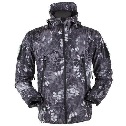 Men's Outdoor Fleece Jacket with Hood and Pockets
