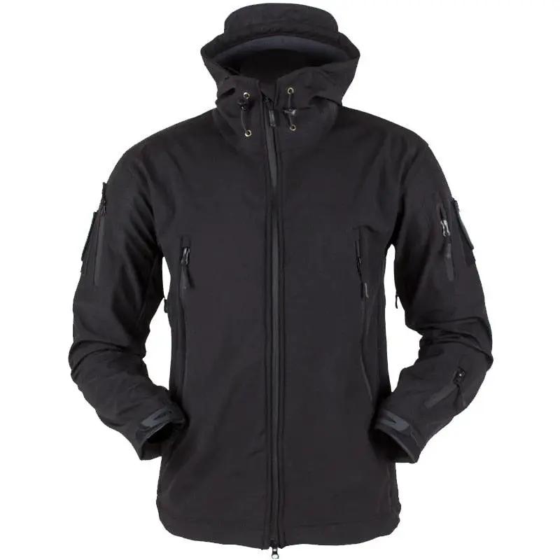 Men's Outdoor Fleece Jacket with Hood and Pockets