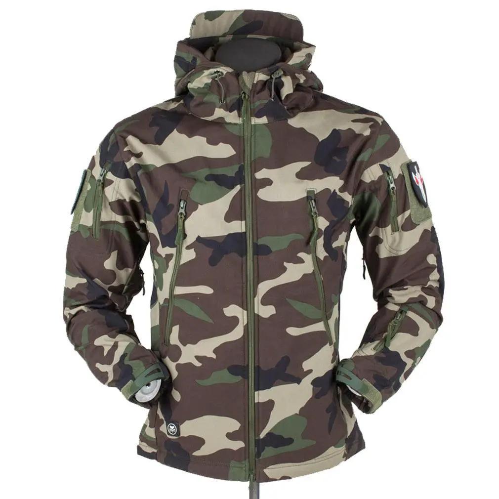 Men's Outdoor Fleece Jacket with Hood and Pockets