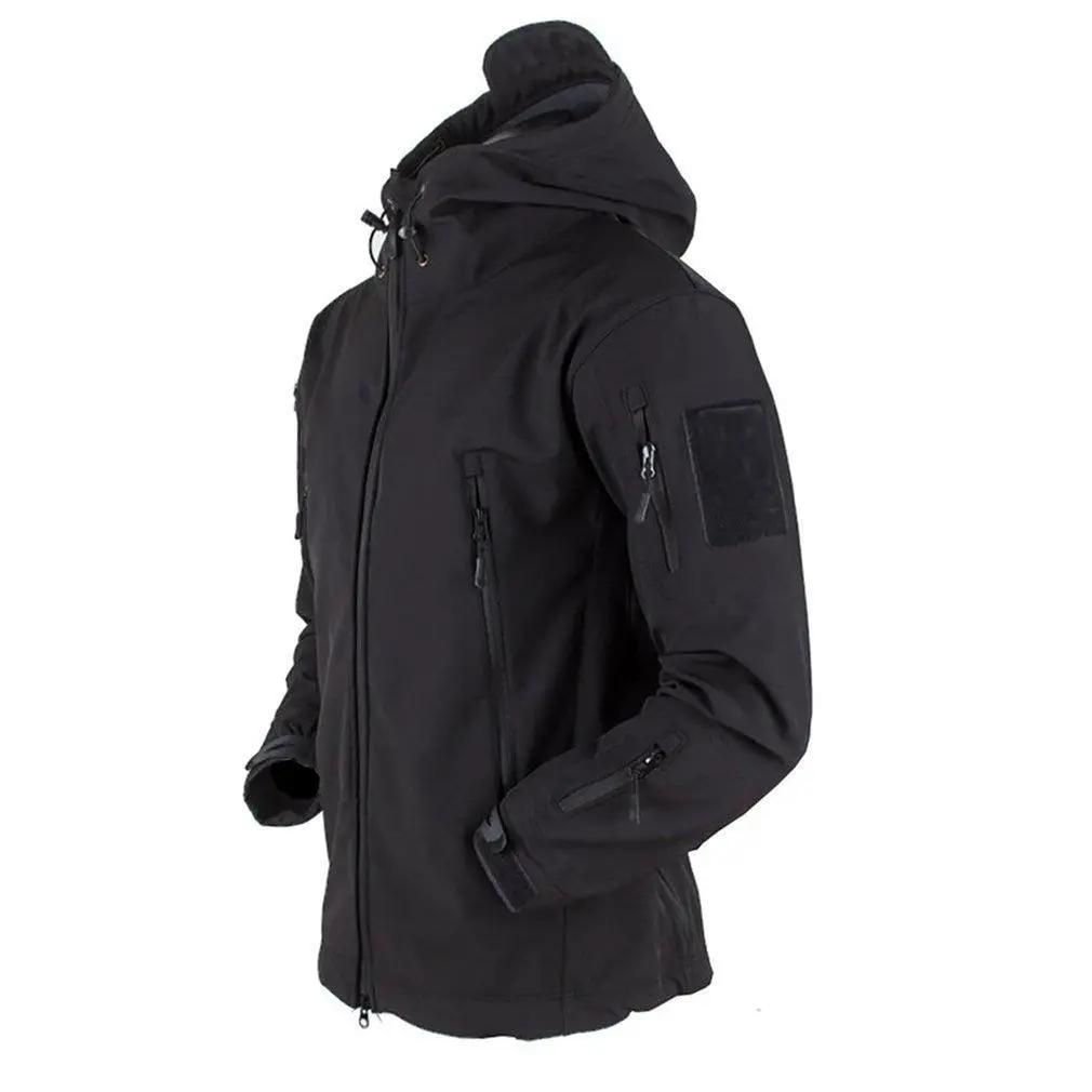 Men's Outdoor Fleece Jacket with Hood and Pockets