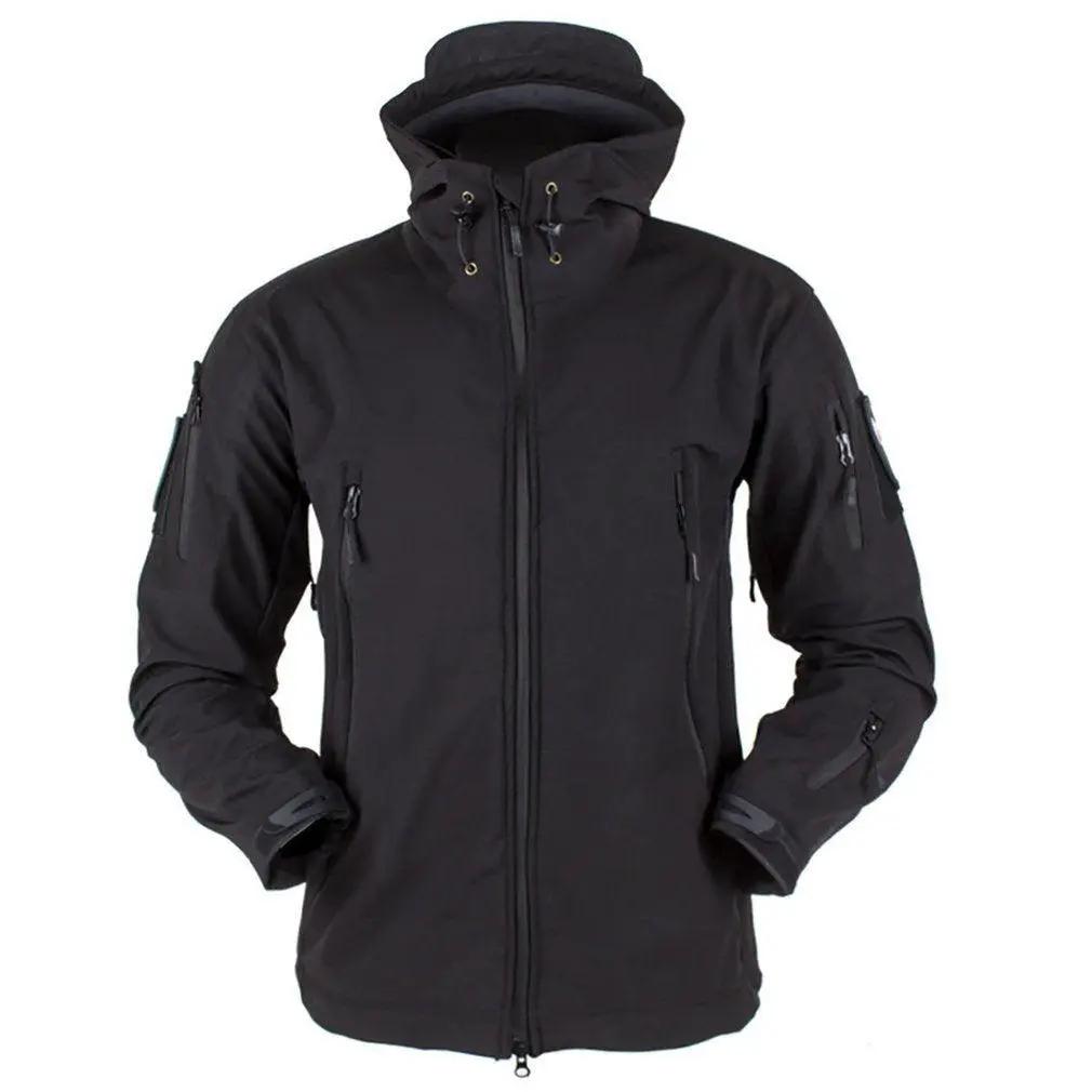 Men's Outdoor Fleece Jacket with Hood and Pockets