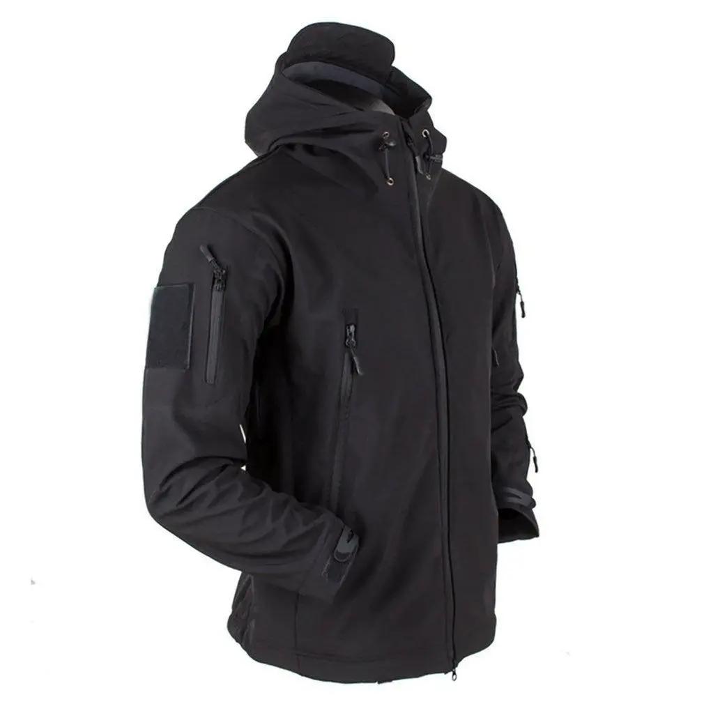 Men's Outdoor Fleece Jacket with Hood and Pockets