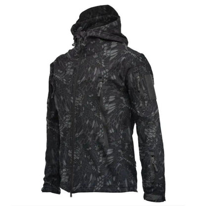 Men's Outdoor Fleece Jacket with Hood and Pockets